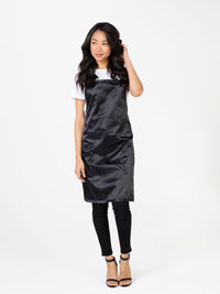 Apron for Stylists Salons, Silky Black Satin