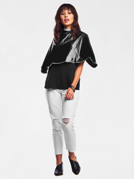 107V-BLK-Vinyl-Shortie-Cape-