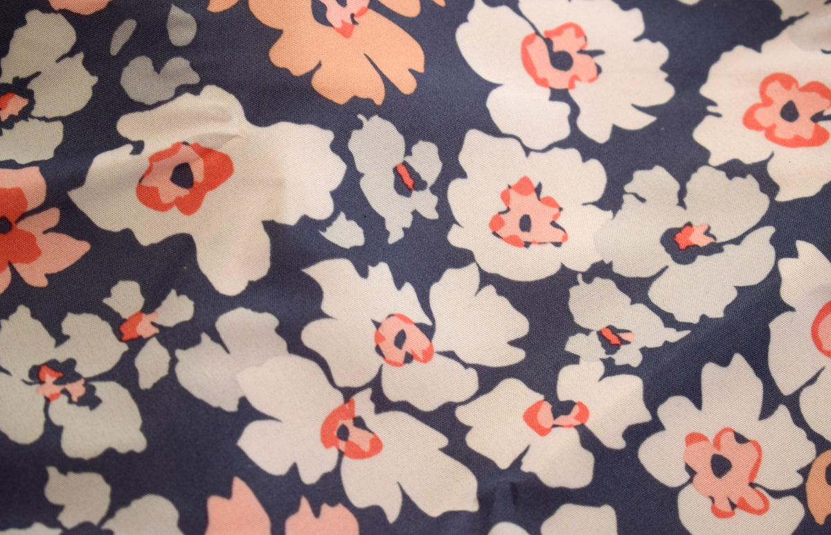 Floral Satin-Lined Wrap Cap