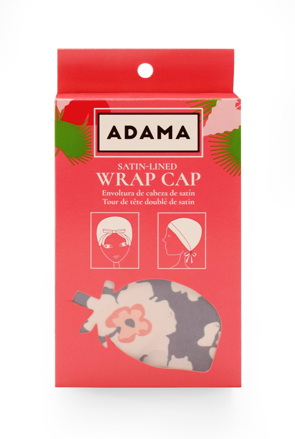 Floral Satin-Lined Wrap Cap