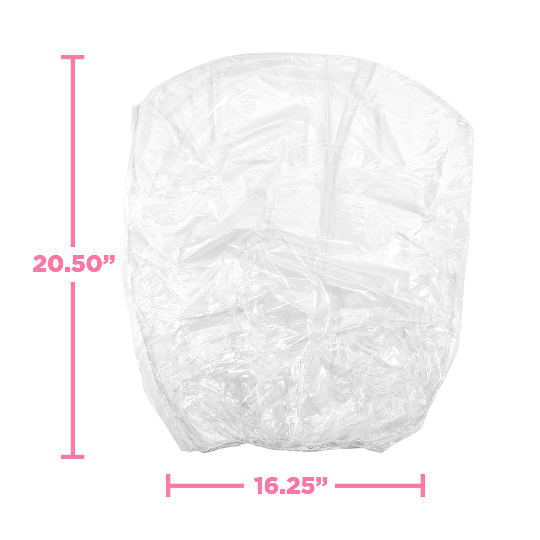 Clear processing cap measuring 20.5 inches high and 16.25 inches wide