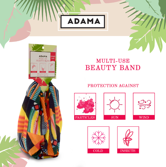 Multi-Use Beauty Band packaging showing icons for protection against