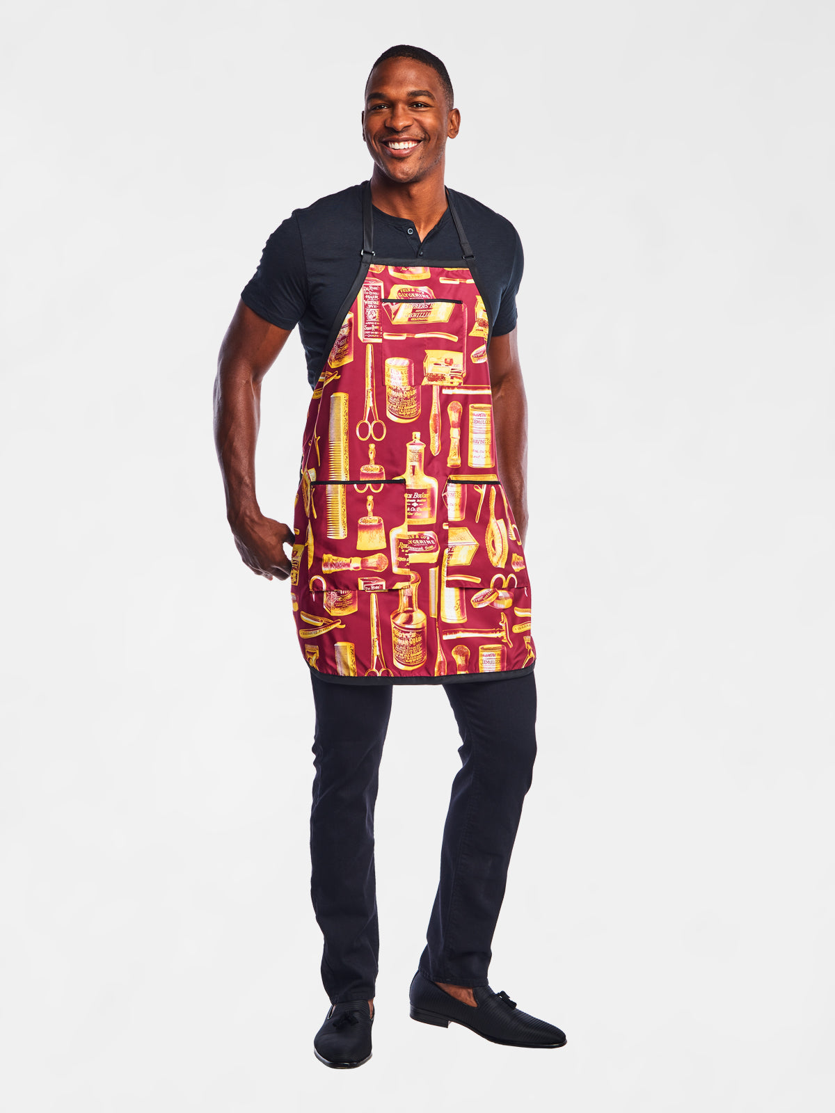 Vintage Barber Apron, Bottom Pockets with Zippers, Water