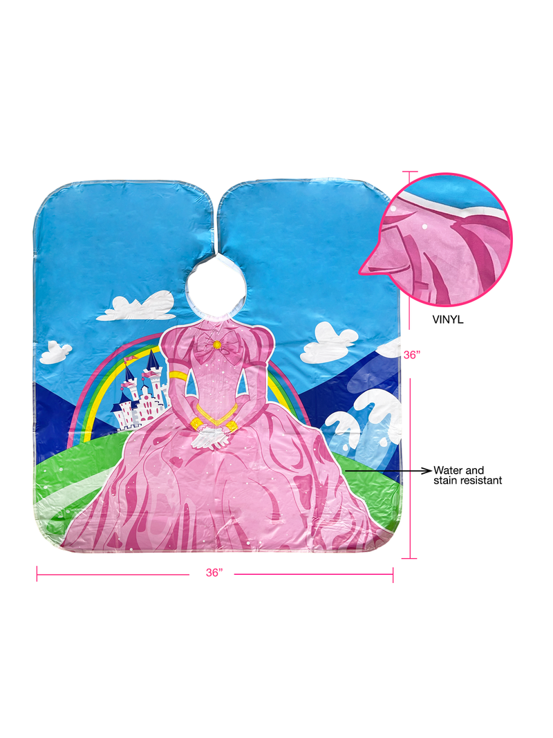 2pk Princess & Astronaut Vinyl Kid's Shampoo Cape