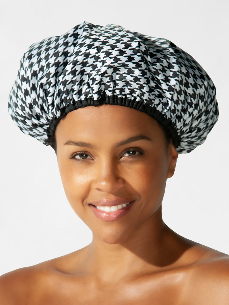 Houndstooth Shower Cap