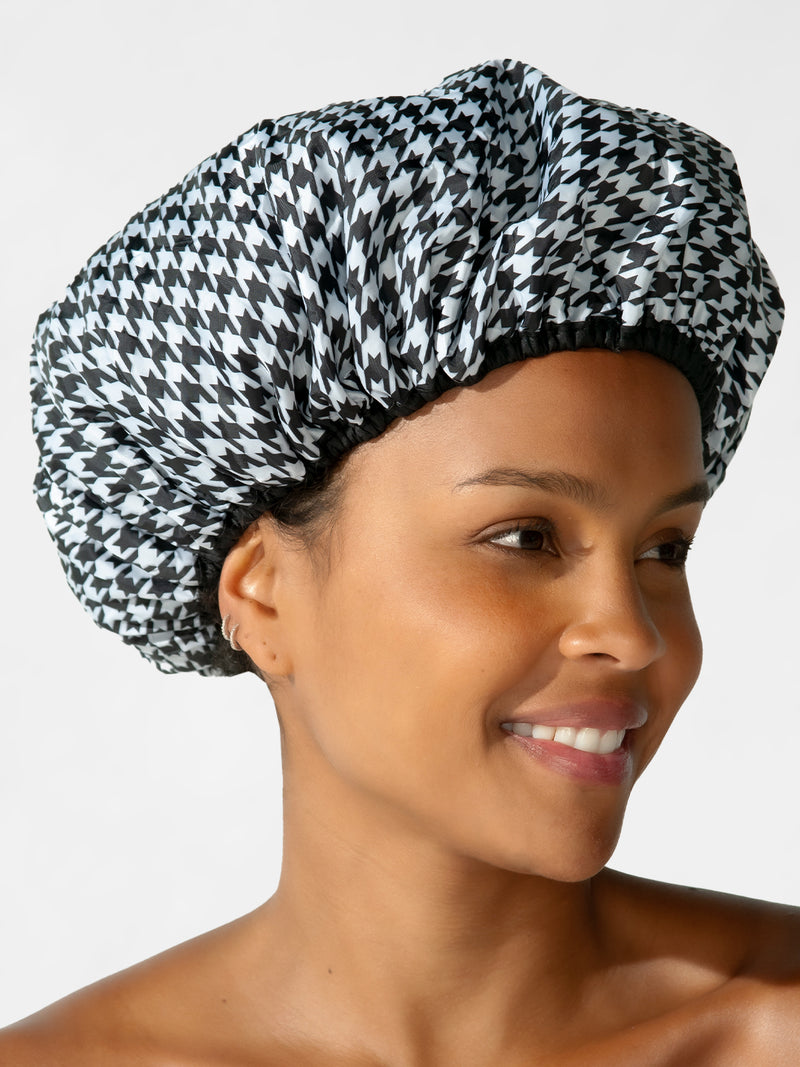 Houndstooth Shower Cap