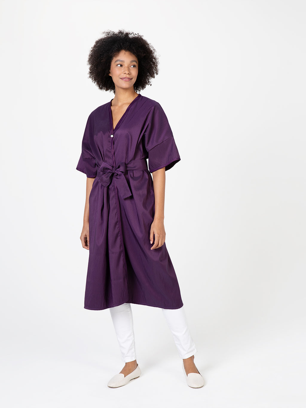 Purple Silkara Client Wrap, Soft Polyester Gown for Salons and Spas, Betty Dain